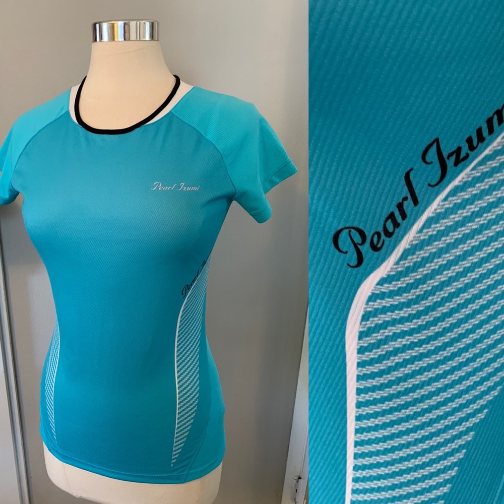 Women’s Pearl Izumi PRO Bike top athletic shirt cycling size medium Aqua blue - Picture 7 of 11